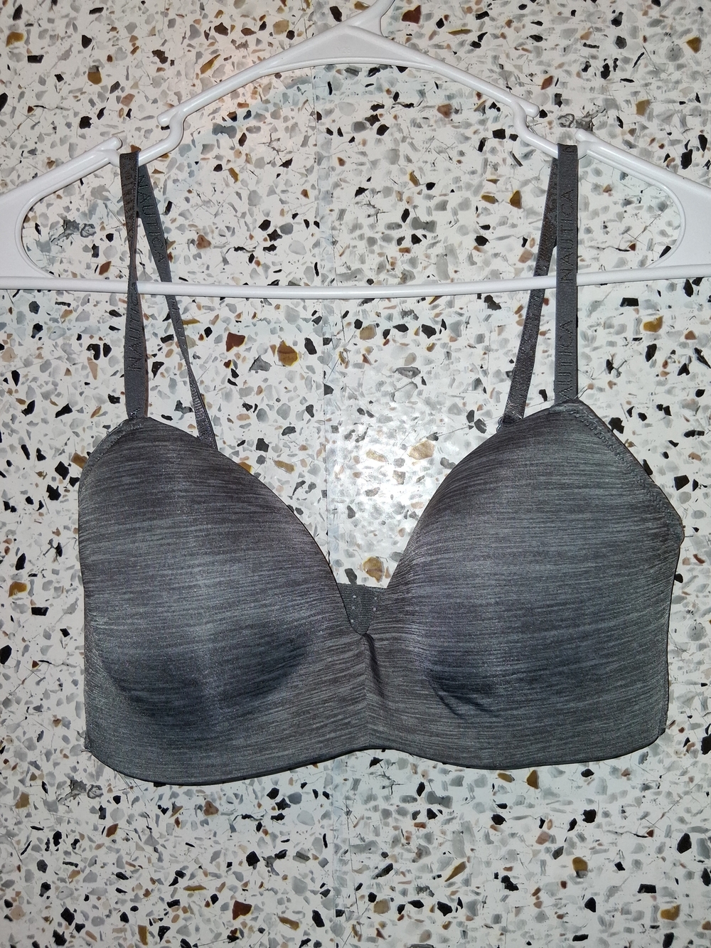 Nautica Tshirt Bra Size 34C Gray Padded Wireless With Push Up Padding